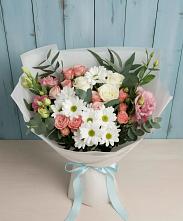 Букет цветов из:  Розы, Лизиантусы и Хризантемы в Воздвиженском Ставропольского края