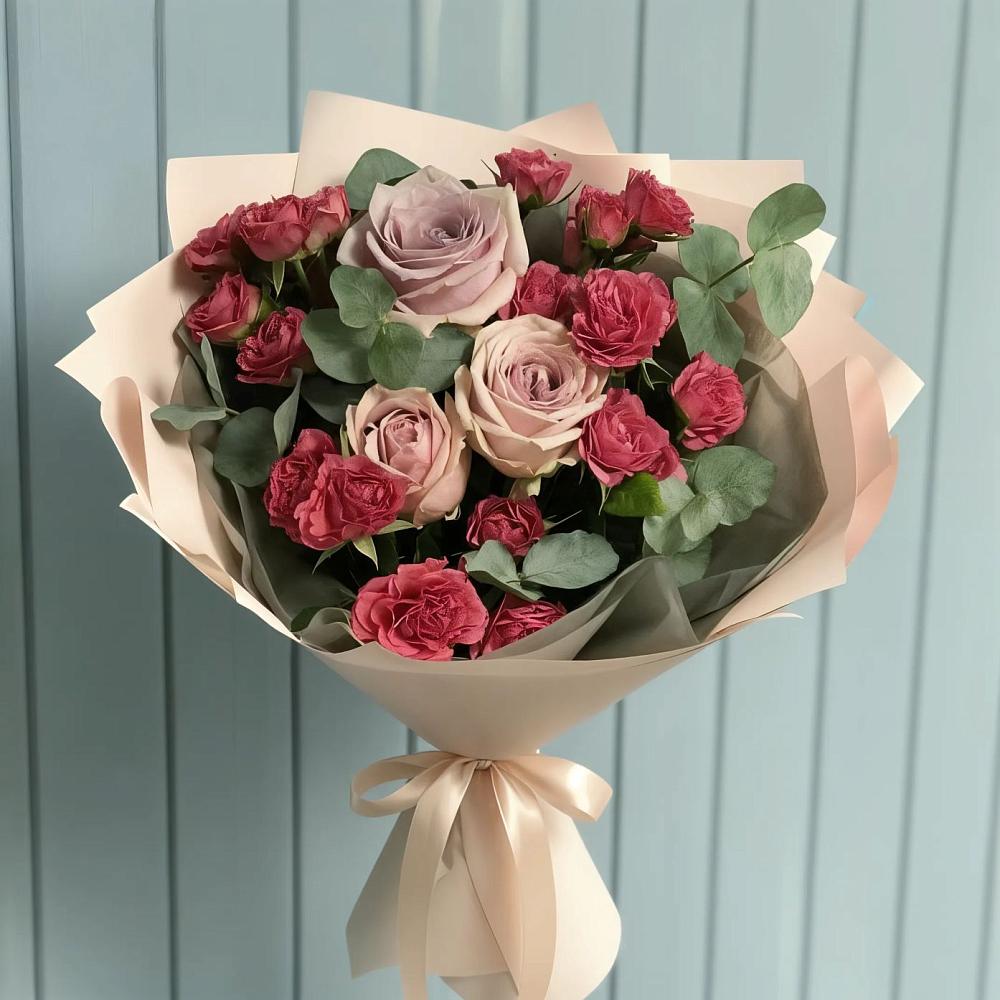 Букет цветов из: Гвоздики и Розы в Воздвиженском Ставропольского края