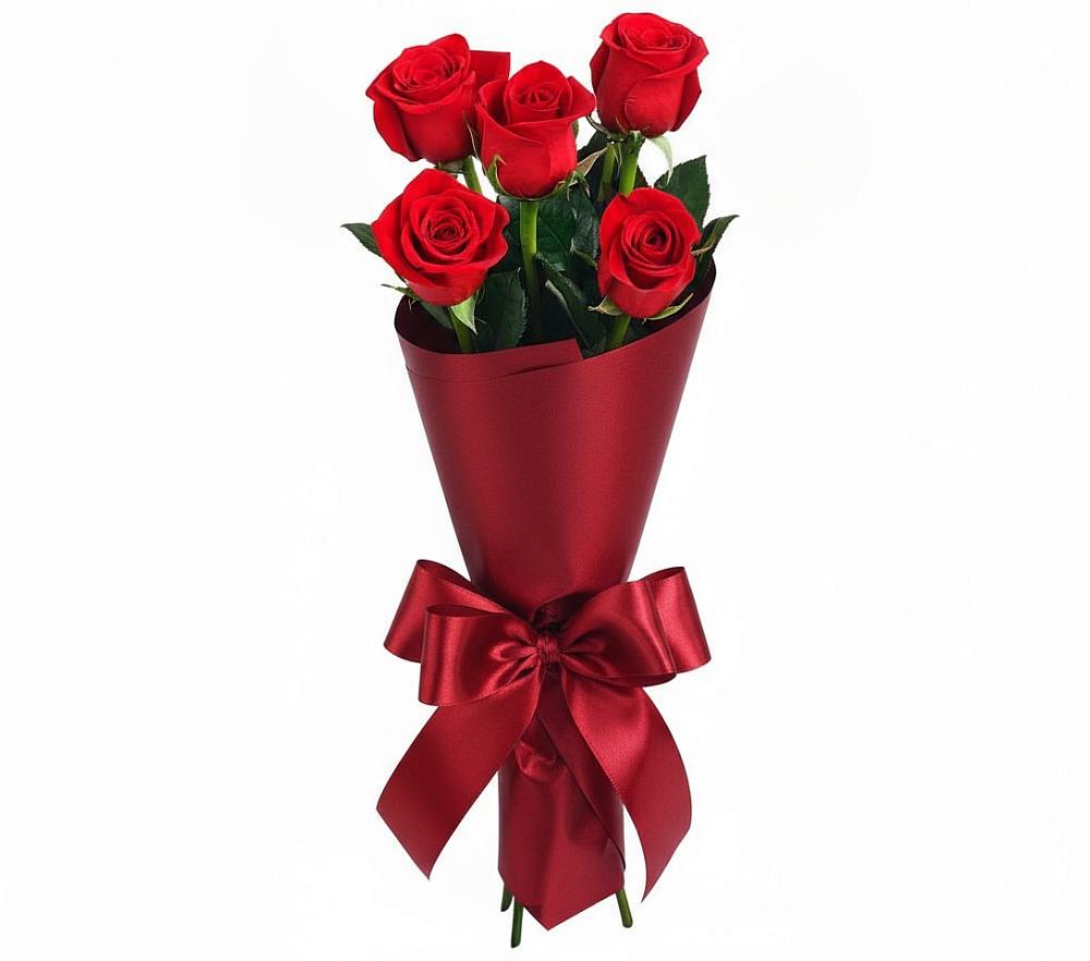 Букет 5 Красных роз Эдлесс Лав в Воздвиженском Ставропольского края