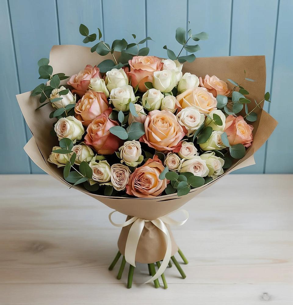 Букет цветов из: Альстромерии и Розы в Воздвиженском Ставропольского края