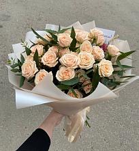 Букет Кремовые розы Латте в Воздвиженском Ставропольского края