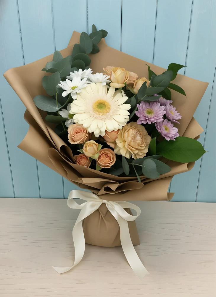 Букет цветов из: Герберы и Хризантемы в Воздвиженском Ставропольского края