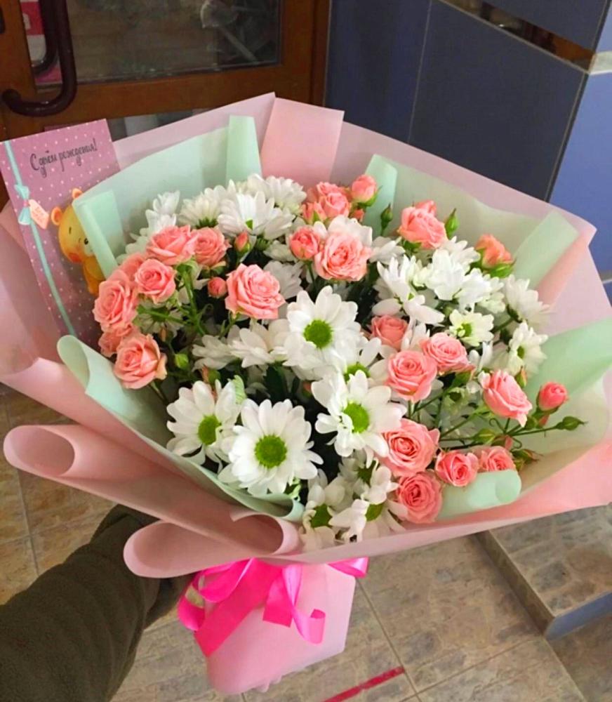 Букет цветов из: Розы и Хризантемы в Воздвиженском Ставропольского края