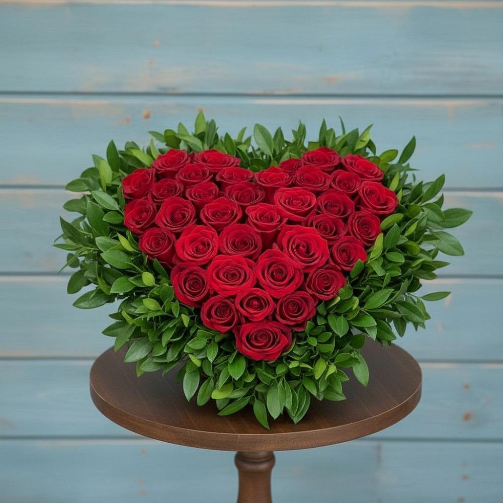 Цветочная композиция из Розы в виде сердца в Воздвиженском Ставропольского края