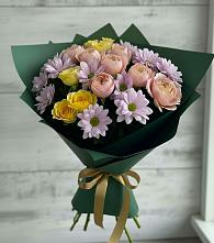 Букет цветов из:  Хризантемы и Розы #REPLACE_PRED# Воздвиженском Ставропольского края