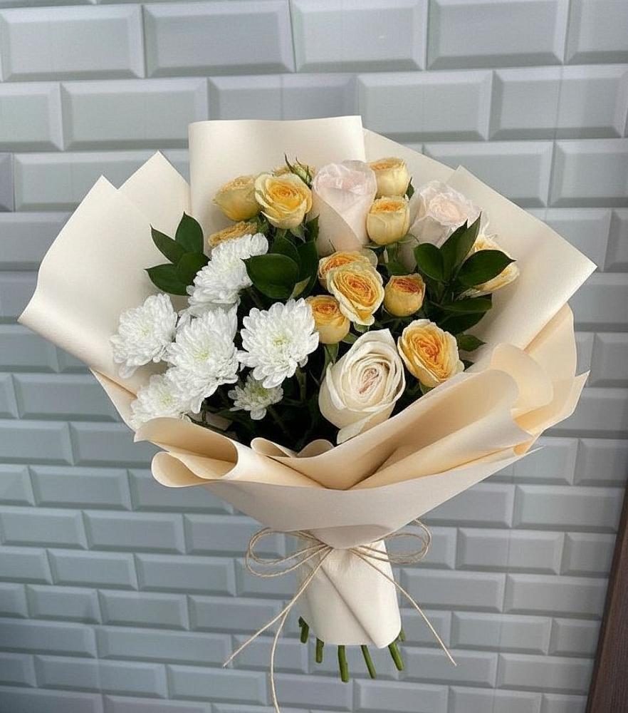 Букет цветов из: Розы и Хризантемы в Воздвиженском Ставропольского края