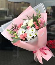 Букет цветов из:  Розы, Лизиантусы и Хризантемы в Воздвиженском Ставропольского края