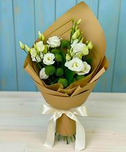 Букет цветов из:  Хризантемы и Лизиантусы в Воздвиженском Ставропольского края