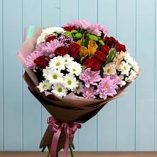 Букет цветов из:  Розы, Хризантемы и Альстромерии в Воздвиженском Ставропольского края