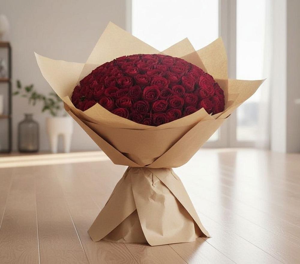 Букет 101 Красная роза в Воздвиженском Ставропольского края